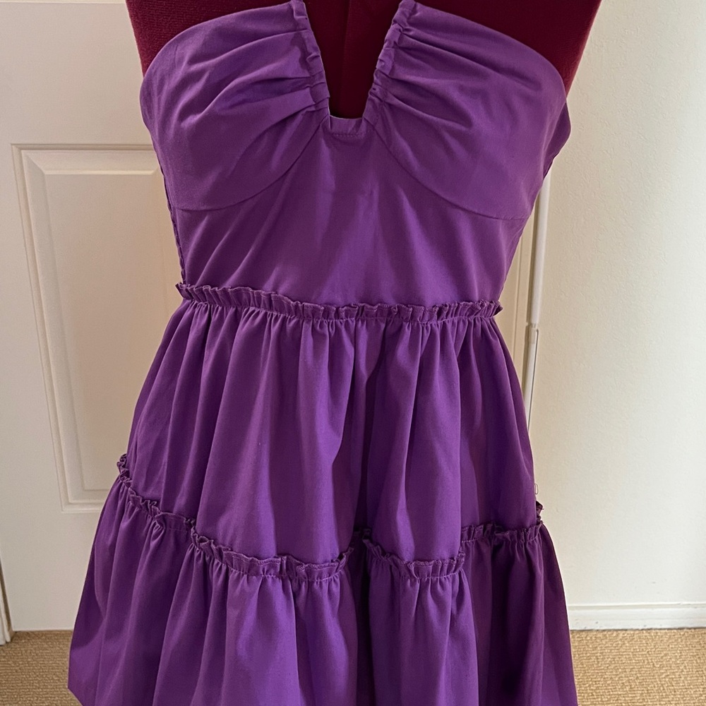 Purple Strapless Dress